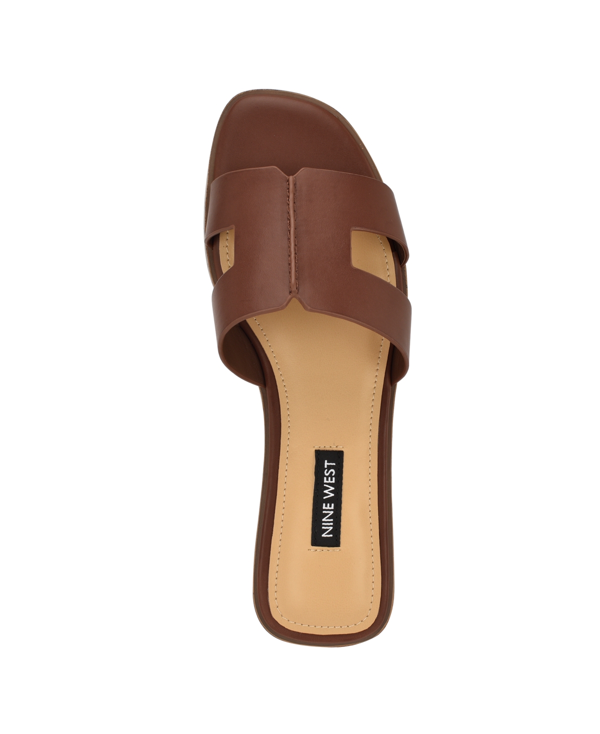 Nine West Women's Giny Cutout Flat Slide Sandals In Brown