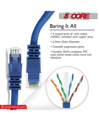 Cat 6 Ethernet Cable Long Computer Internet Cables WiFi RJ45 Cord for Gaming