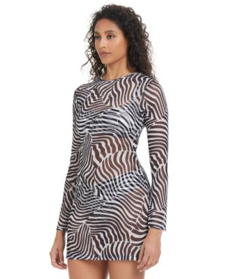 Women's Wild One Printed Mesh Dress Cover-Up, Macy's Exclusive