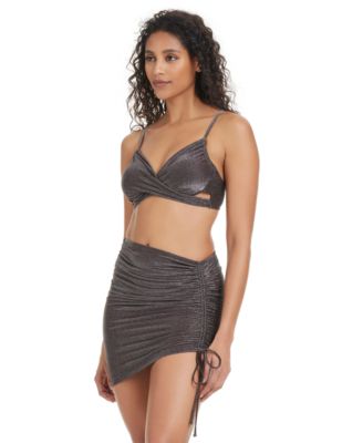Bar III - Women's Shimmer Core Ruched Skirt Cover-Up, Exclusively at Macy's