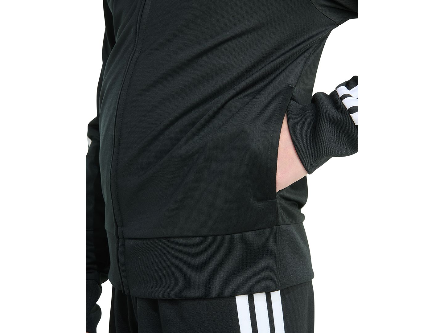 Куртка adidas Long-Sleeve Full-Zip Essential Tricot Jacket для мальчиков, цвет: Чёрный — фото 5
