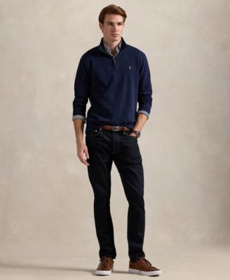 Men's Estate-Rib Cotton Quarter-Zip Pullover