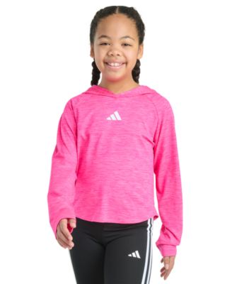 Big Girls Long-Sleeve Hooded M&eacute;lange Top	