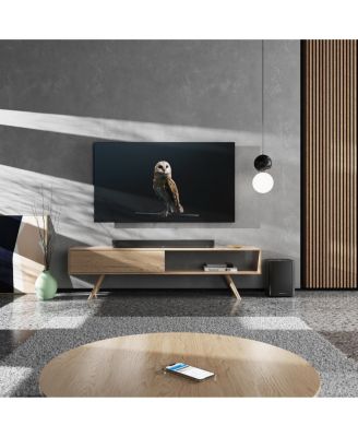 AMBEO Soundbar Plus for TV and Music with Immersive 3D Surround Sound, Virtual 7.1.4 Speaker Setup, Built-in Dual Subwoofers, Advanced Streaming Connectivity, Night Mode, Black