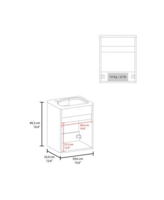  Wengue Bathroom Floating Vanity with Sink, 1 Door, Wengue