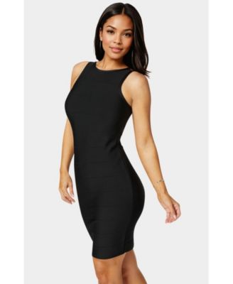 Women's Racer Neck Bandage Short Dress
