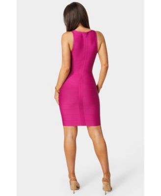 Women's Racer Neck Bandage Short Dress