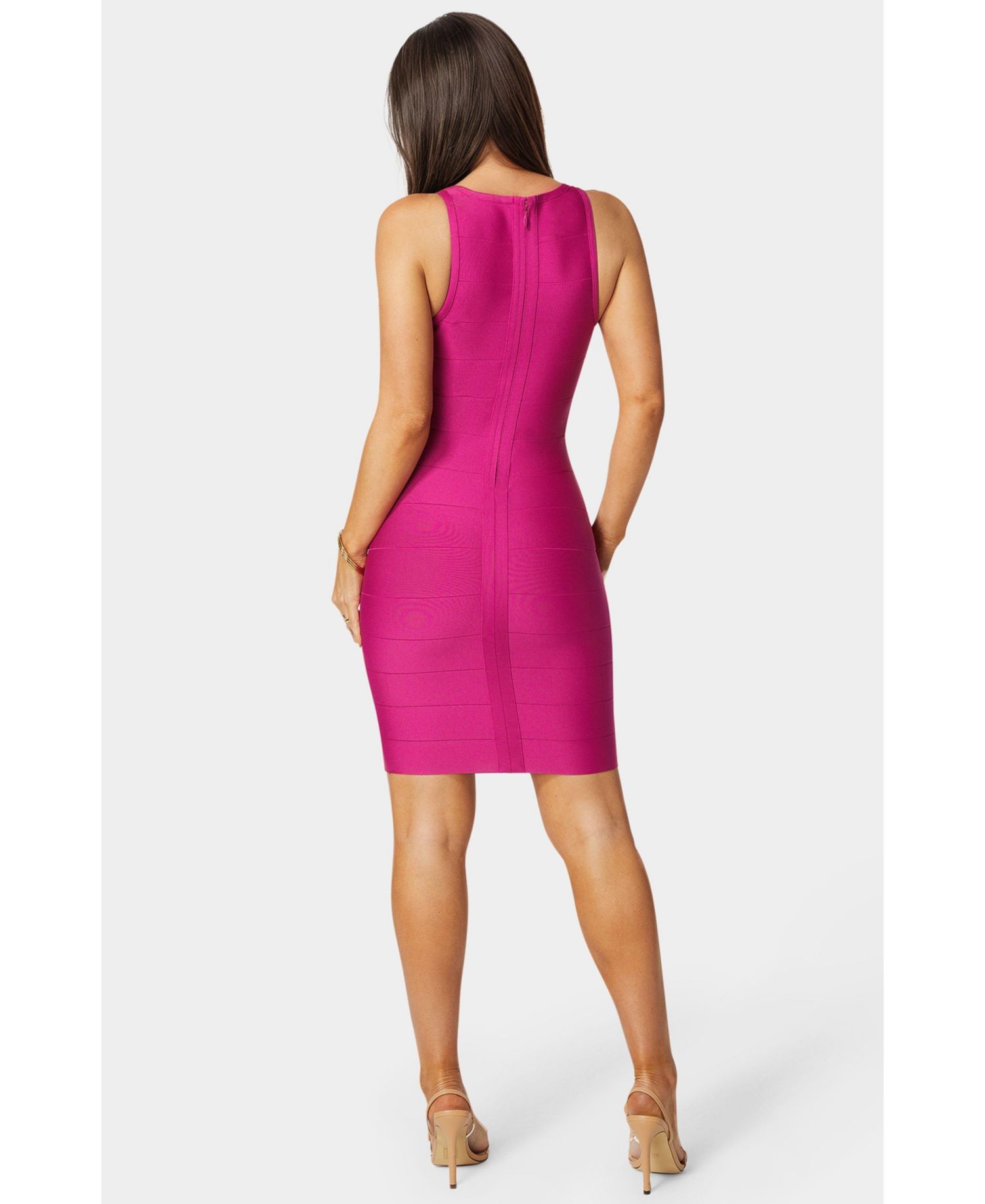 Women's Racer Neck Bandage Short Dress