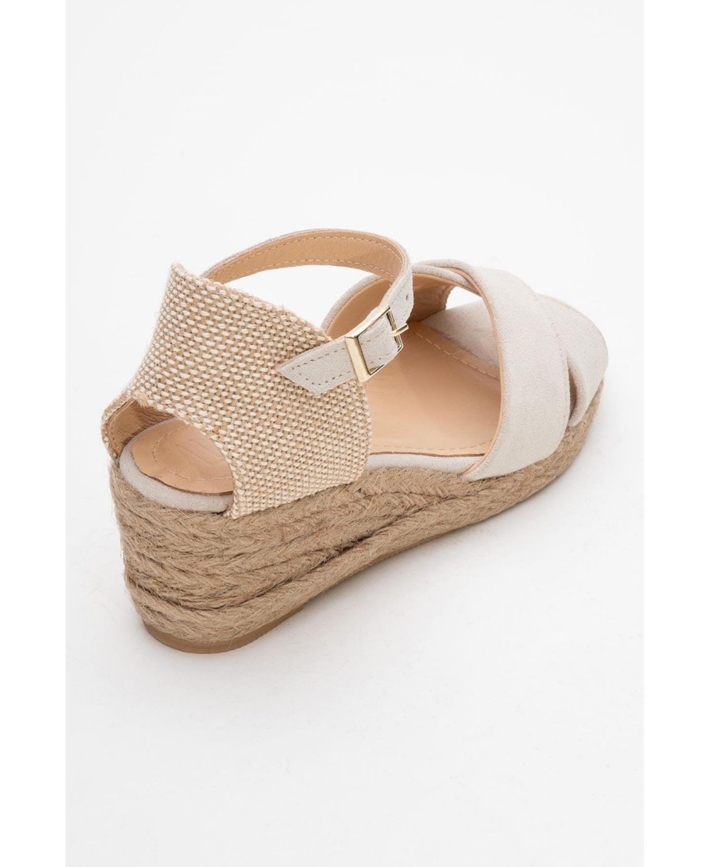 Женские сандалии Forever & Always Shoes Miria Leather Platform Espadrille (Women), цвет: Бежевый замшевый кожаный — фото 4