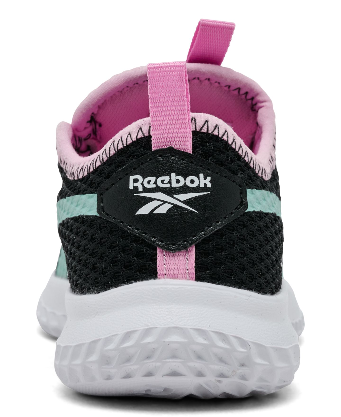 Детские повседневные кроссовки-слипоны Reebok Rush Runner, Finish Line, цвет: Чёрный / Розовый — фото 4