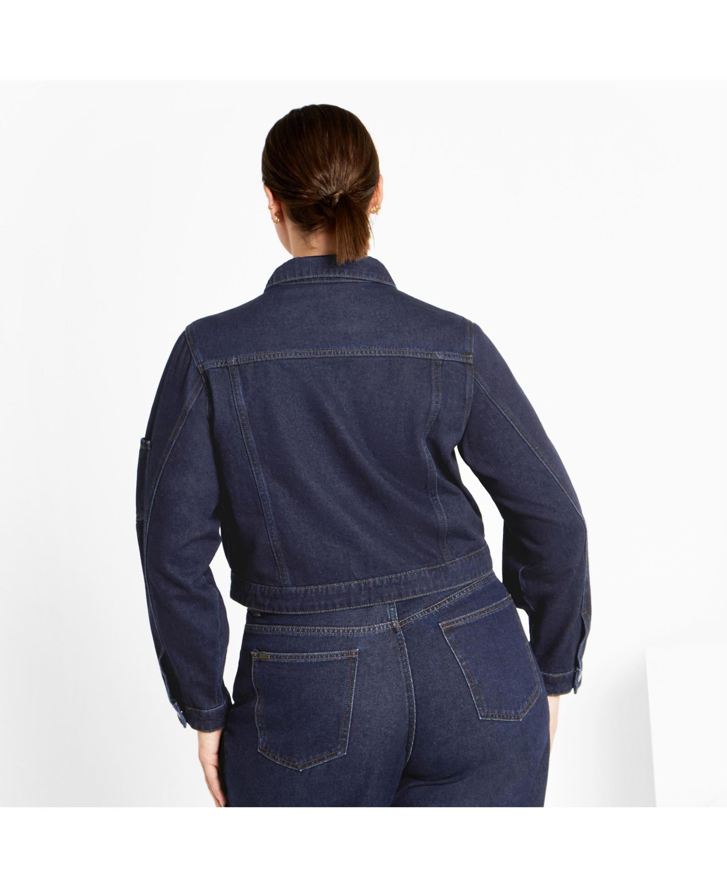 Женская куртка CITY CHIC Plus Size Denim Jojo, цвет: Тёмный джинсовый — фото 2