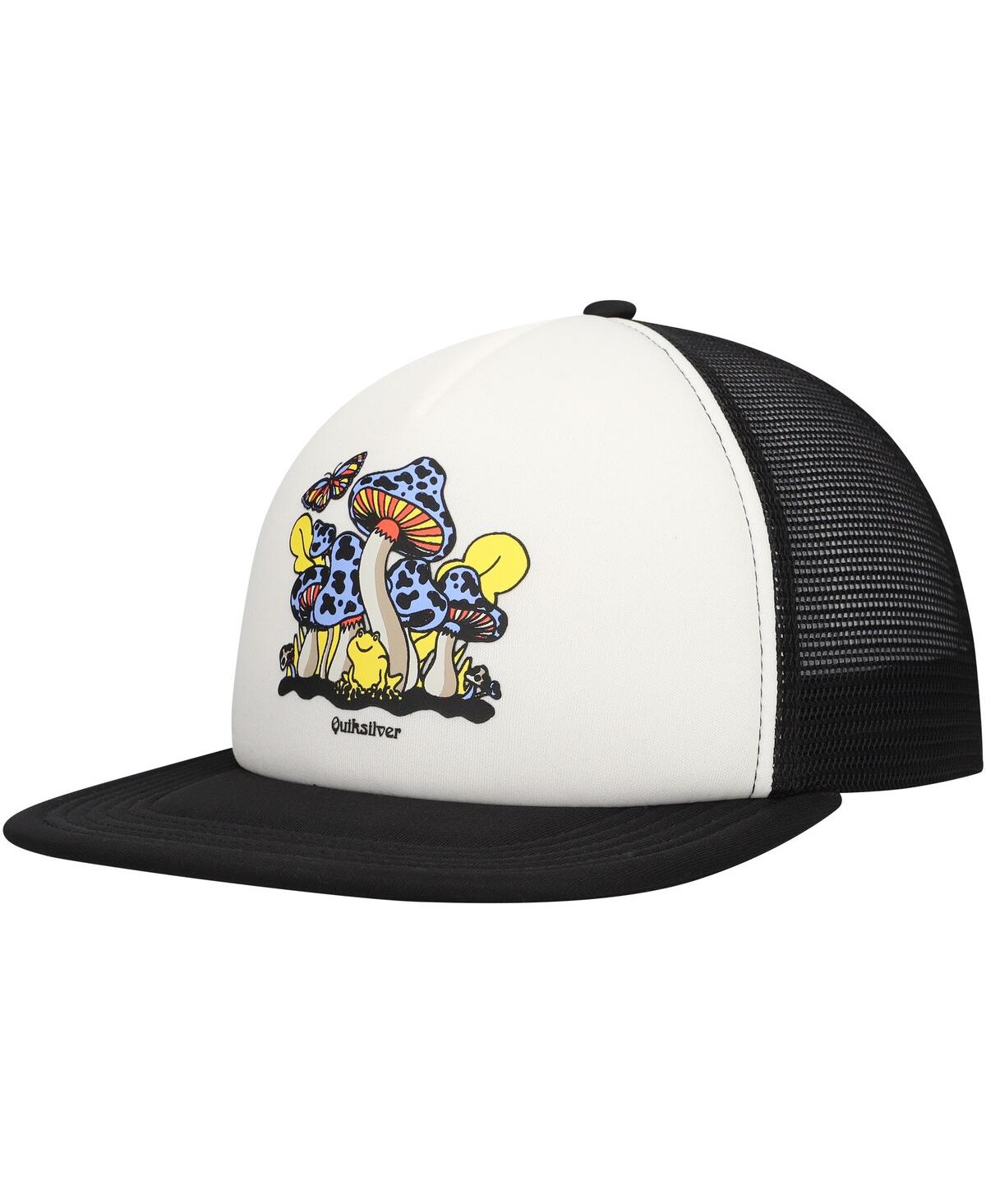 Men's White/Black Tripson Trucker Snapback Hat - White, Black