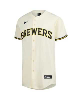 Men's Cream Milwaukee Brewers Home Elite Jersey