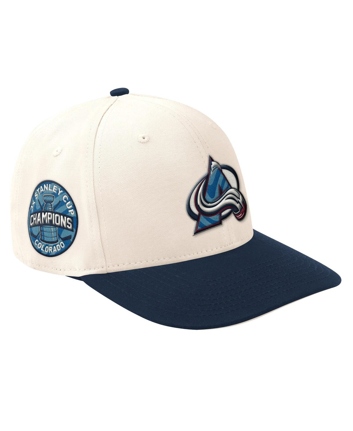 Men'sÂ Cream/Navy Colorado Avalanche Blue Wave Classic Adjustable Hat - Cream, Navy