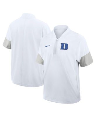 Nike - Men's White Duke Blue Devils 2025 Sideline Short Sleeve Quarter-Zip Coach Jacket