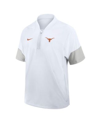 Men's White Texas Longhorns 2025 Sideline Short Sleeve Quarter-Zip Coach Jacket