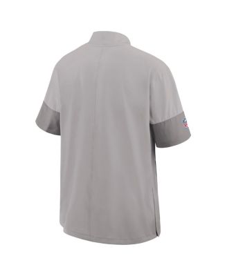 Men's Gray Miami Dolphins Sideline Short Sleeve Quarter-Zip Performance Coach Jacket