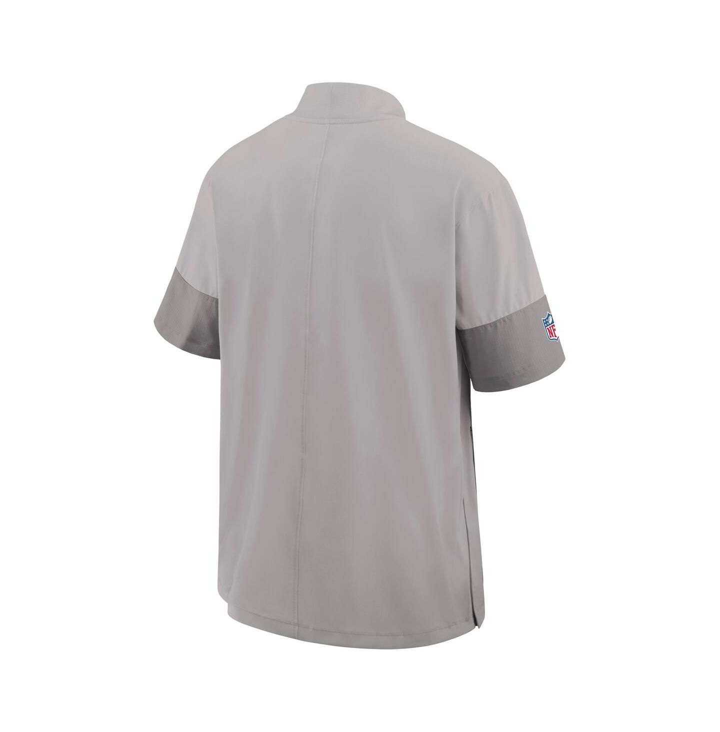 Мужская куртка Nike Gray Miami Dolphins Sideline Short Sleeve Quarter-Zip Performance Coach — фото 3