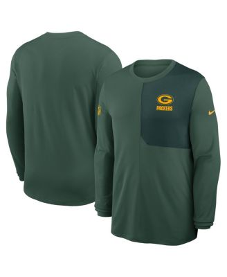 Nike - Men's Green Bay Packers Sideline Coach UV Performance Long Sleeve T-Shirt