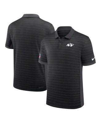 Nike - Men's Black New York Jets Sideline Victory Stripe Performance Polo Shirt