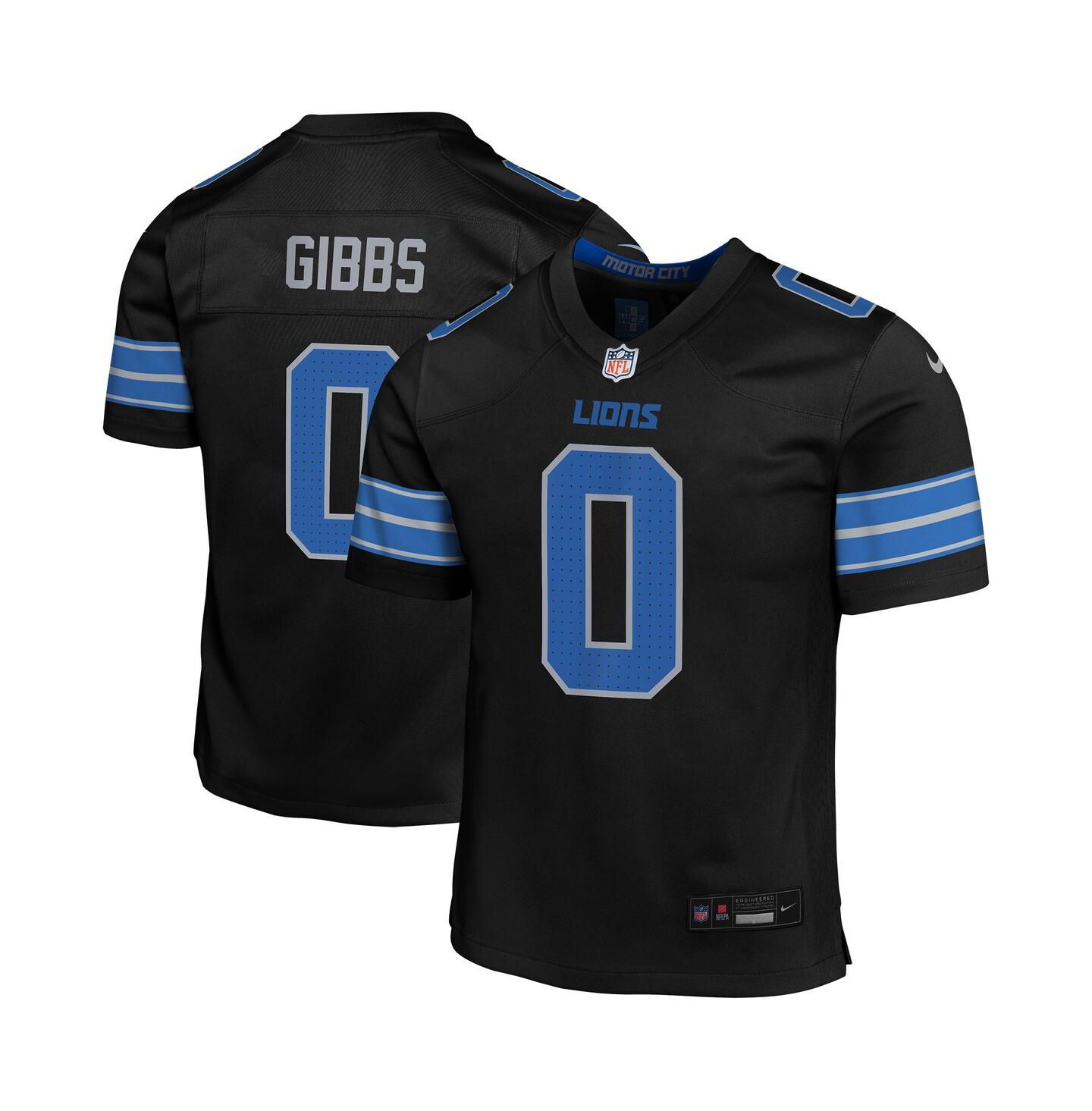 Детское джерси Nike Jahmyr Gibbs Detroit Lions Alternate Game, Black — фото 1