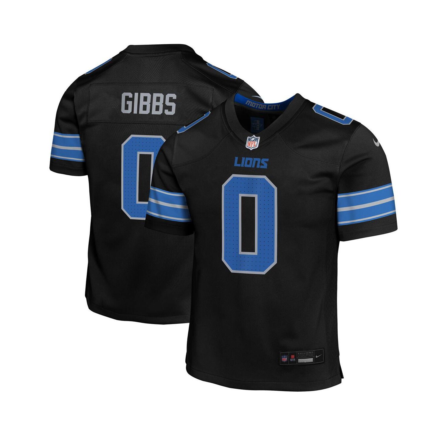 Big Boys and Girls Jahmyr Gibbs Black Detroit Lions Alternate Game Jersey