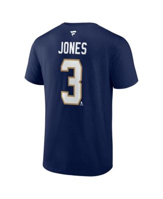Men's Seth Jones Navy Florida Panthers Authentic Stack Name Number T-Shirt