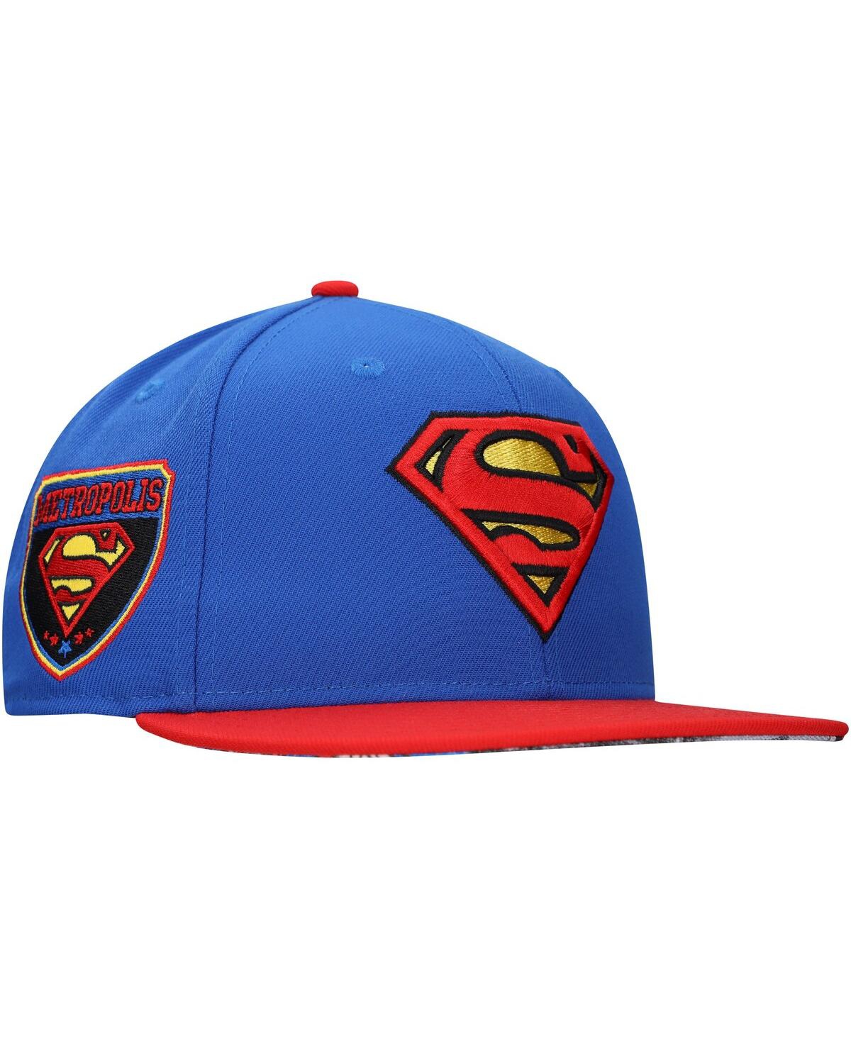 Men's and Women's Royal Superman Comic Under Visor Snapback Hat - Royal