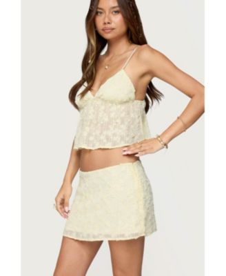 Women's Leora Textured Floral Babydoll Top