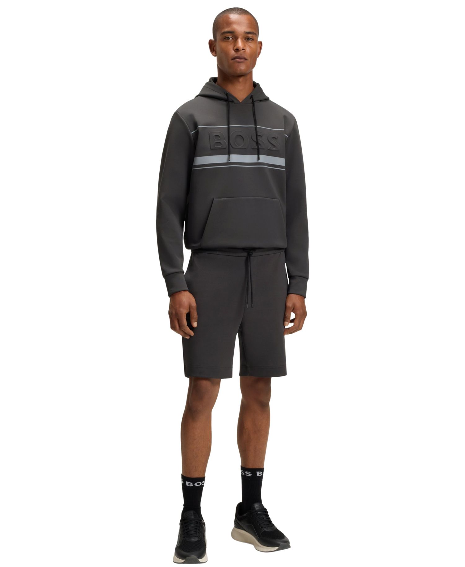 Men's Cotton-Blend Stripe Detail Shorts