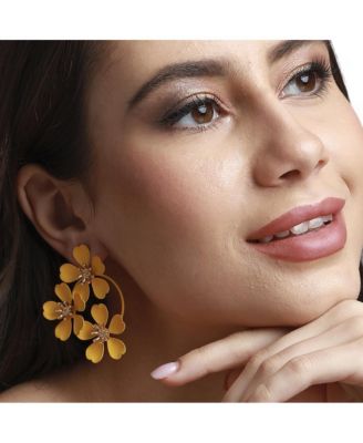 Floral-Circular Drop Earrings