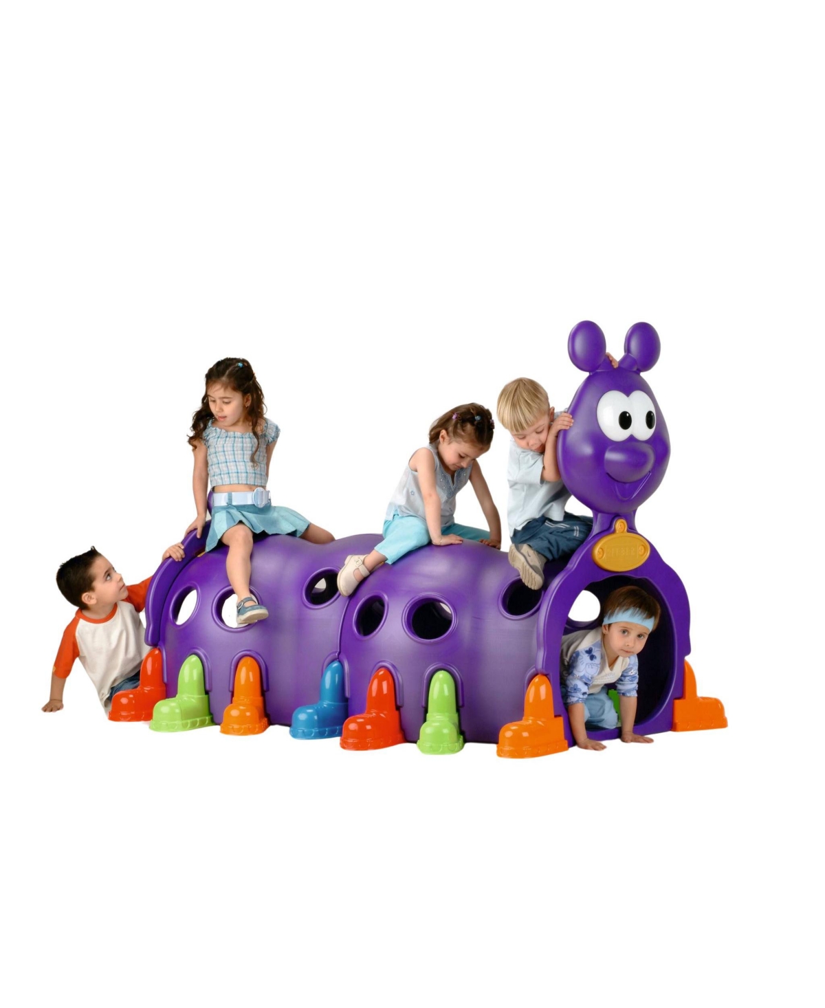 Feber Happy Caterpillar Colorful Tunnel Play Structure for Indoor and Outdoor Use- Climb and Crawl for Ages 2