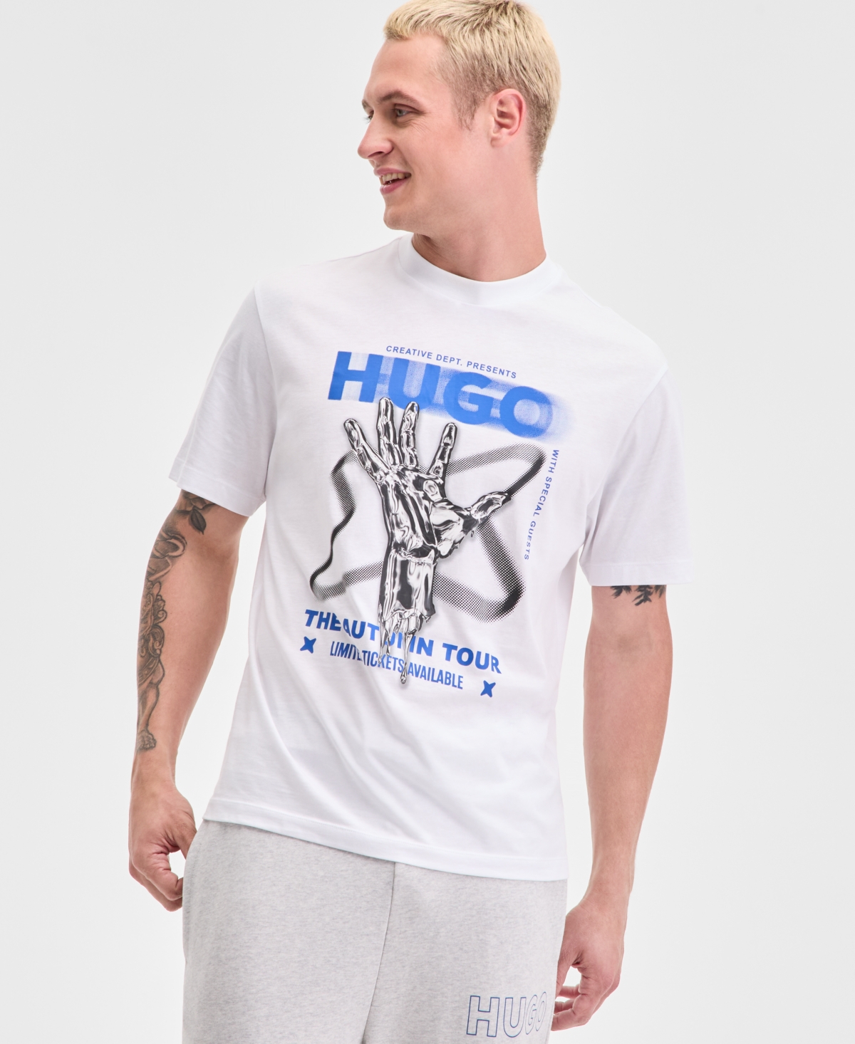 Hugo by Hugo Boss Men's Creative Department Logo T-Shirt - White