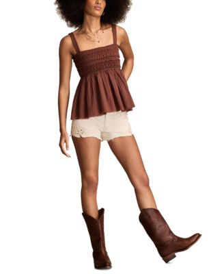 Women's Smocked Lace Tank Top