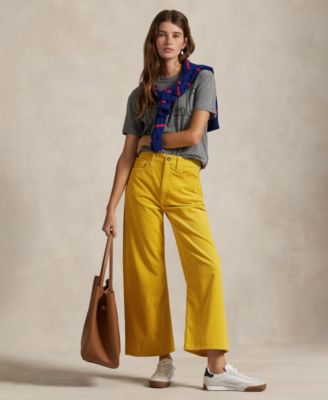 Polo Ralph Lauren Women's Corduroy Wide-Leg Cropped Pant - Macy's