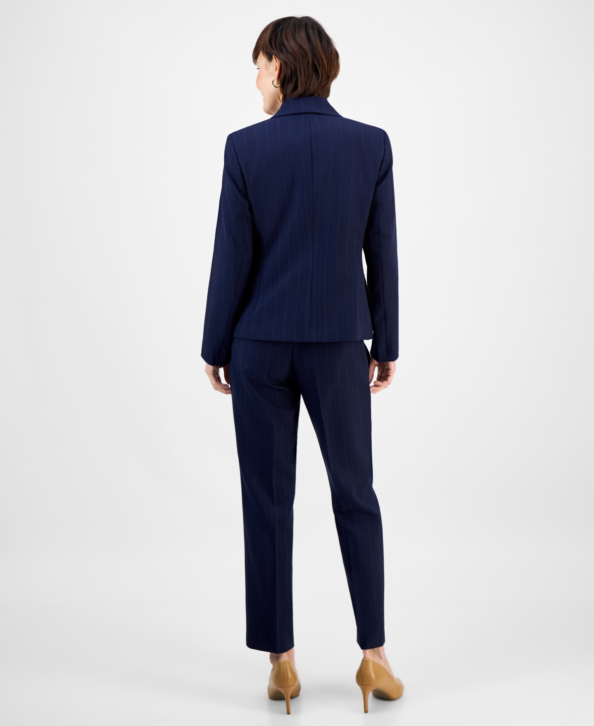 Le Suit Women's Notch-collar One-button Pantsuit