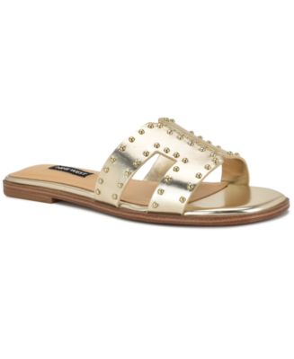 キアナページ Nine West Women's Giny Cutout Flat Slide Sandals - Macy's