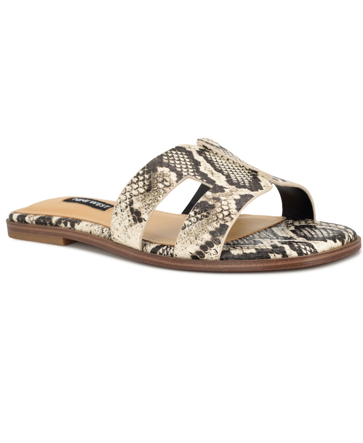 Women's Giny Cutout Flat Slide Sandals - Light Natural Snake