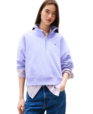 Tommy Jeans - Women's Boxy Cotton Flag-Logo Sweatshirt