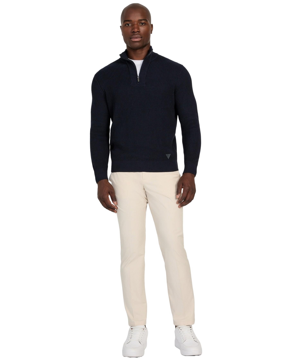 Guess Men's Headley Half Zip Mock Sweater In Black