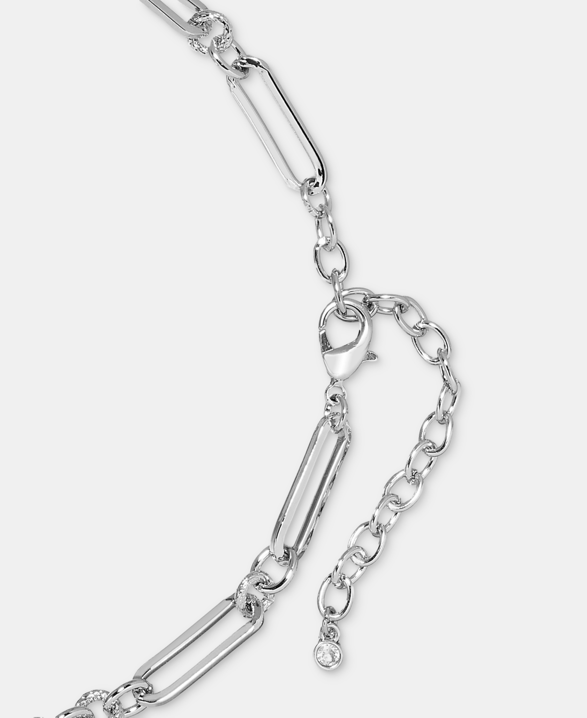 On 34th Crystal Charm Lariat Necklace, 16" + 3" Extender, Macy's Exclusive In Silver