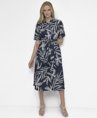DKNY - Women's Printed Cotton Shirt Dress