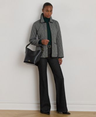 Petite Quilted Velboa Lined Coat