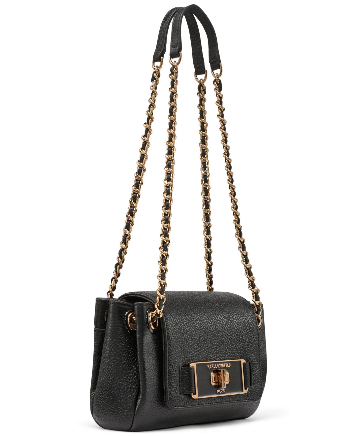 Женская сумка KARL LAGERFELD PARIS Bridgette Crossbody, цвет: Чёрный / Золотой — фото 3