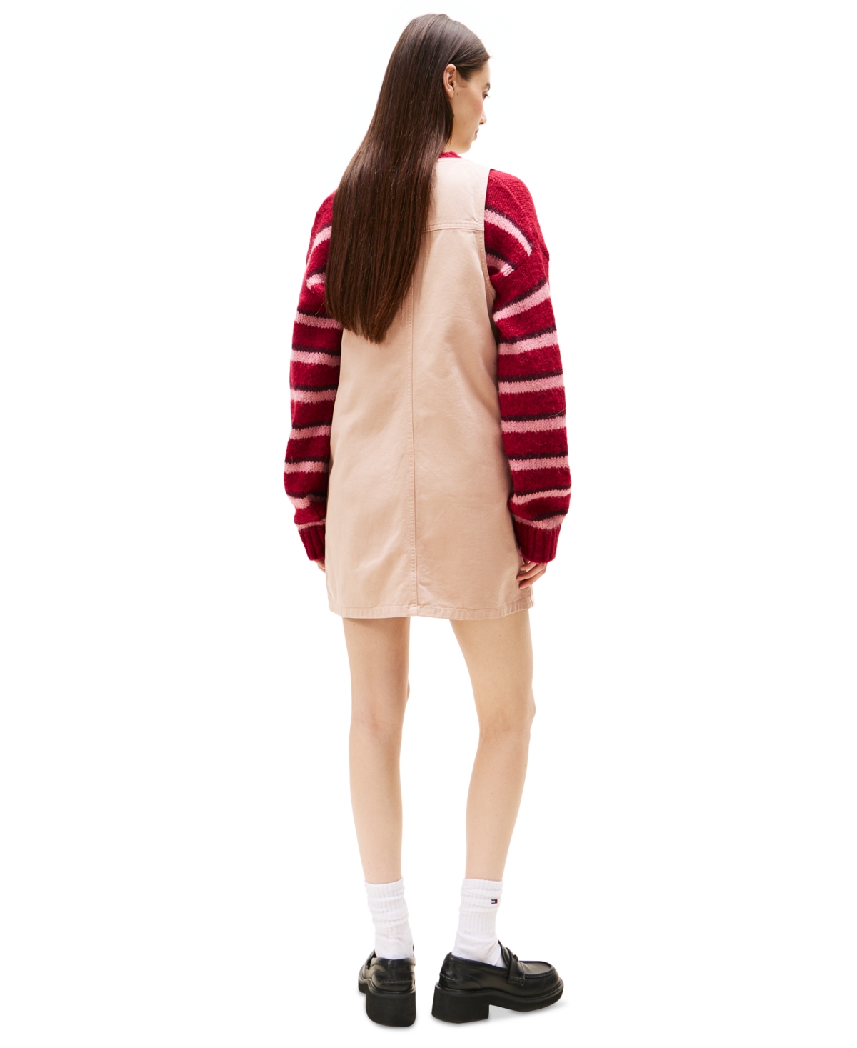Tommy Jeans Women's Cotton Pinafore Sleeveless A-line Dress In Pink