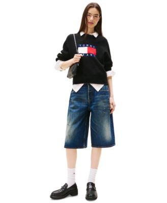 Women's Melange-Flag Crewneck Sweater