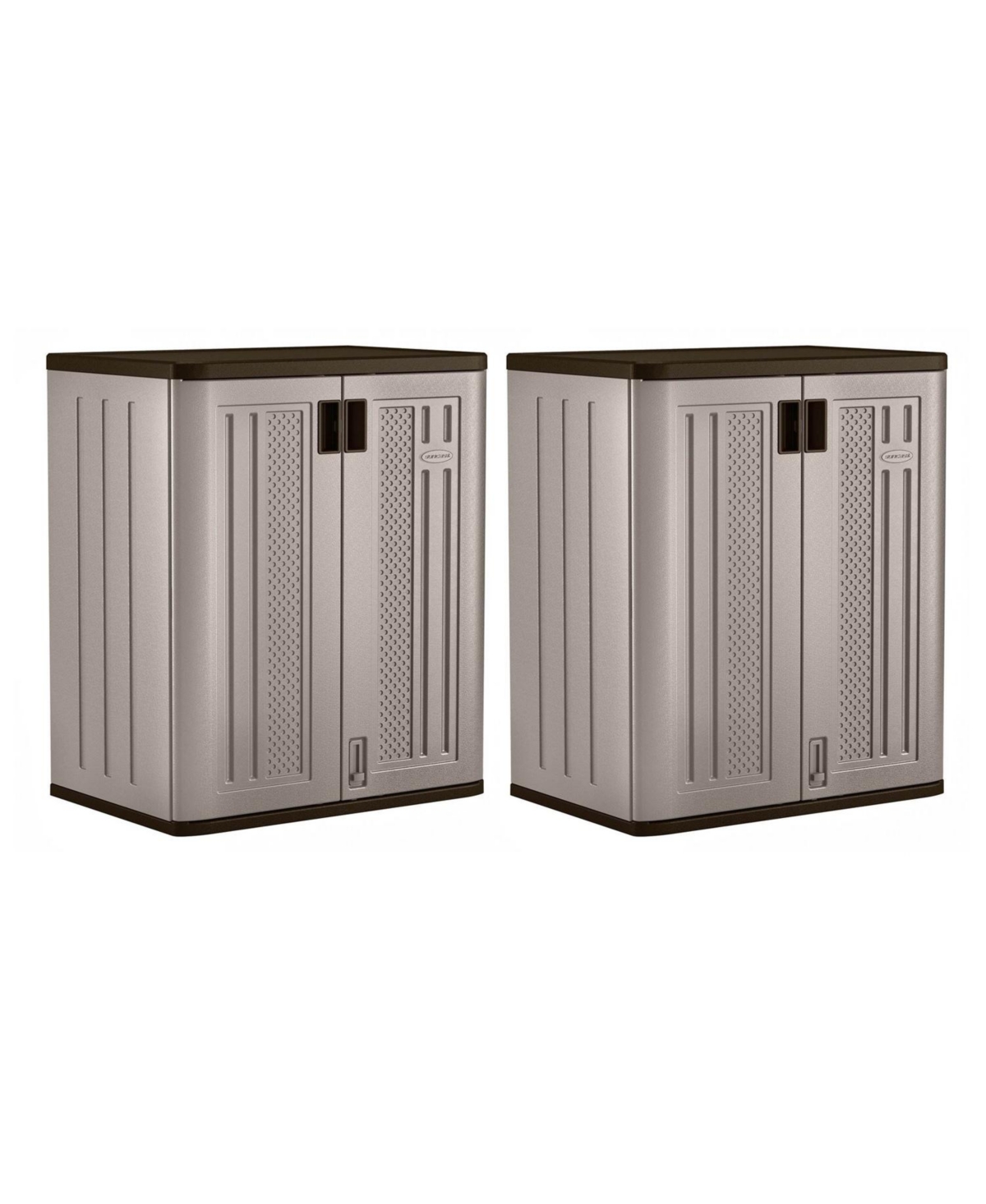 9 Cu Ft Heavy Duty Resin Garage Base Storage Cabinet, Platinum (2 Pack) - Platinum