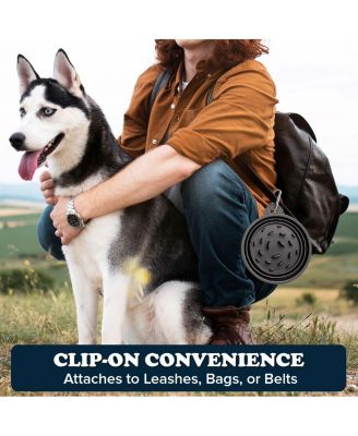 Slow-Feeder, Non-Skid, BPA-Free Silicone Travel Dog Bowl