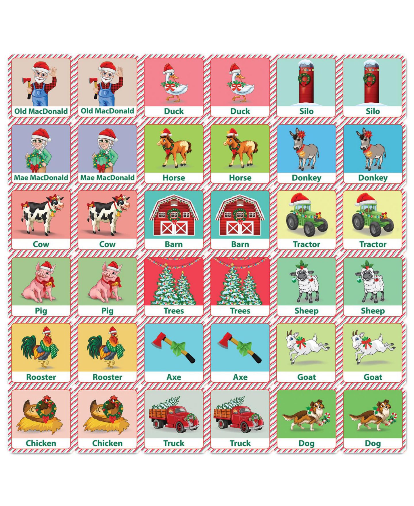 Детские игрушки MasterPieces Puzzles Old MacDonald's Farm Christmas Matching Game — фото 2