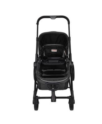 Toddler All-Terrain Stroller Wagon with 2 Seats Foldable Design Canopy Snack Tray and Cup Holders